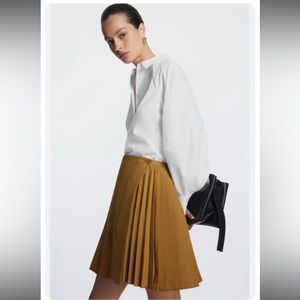 COS pleated wrap mini skirt
